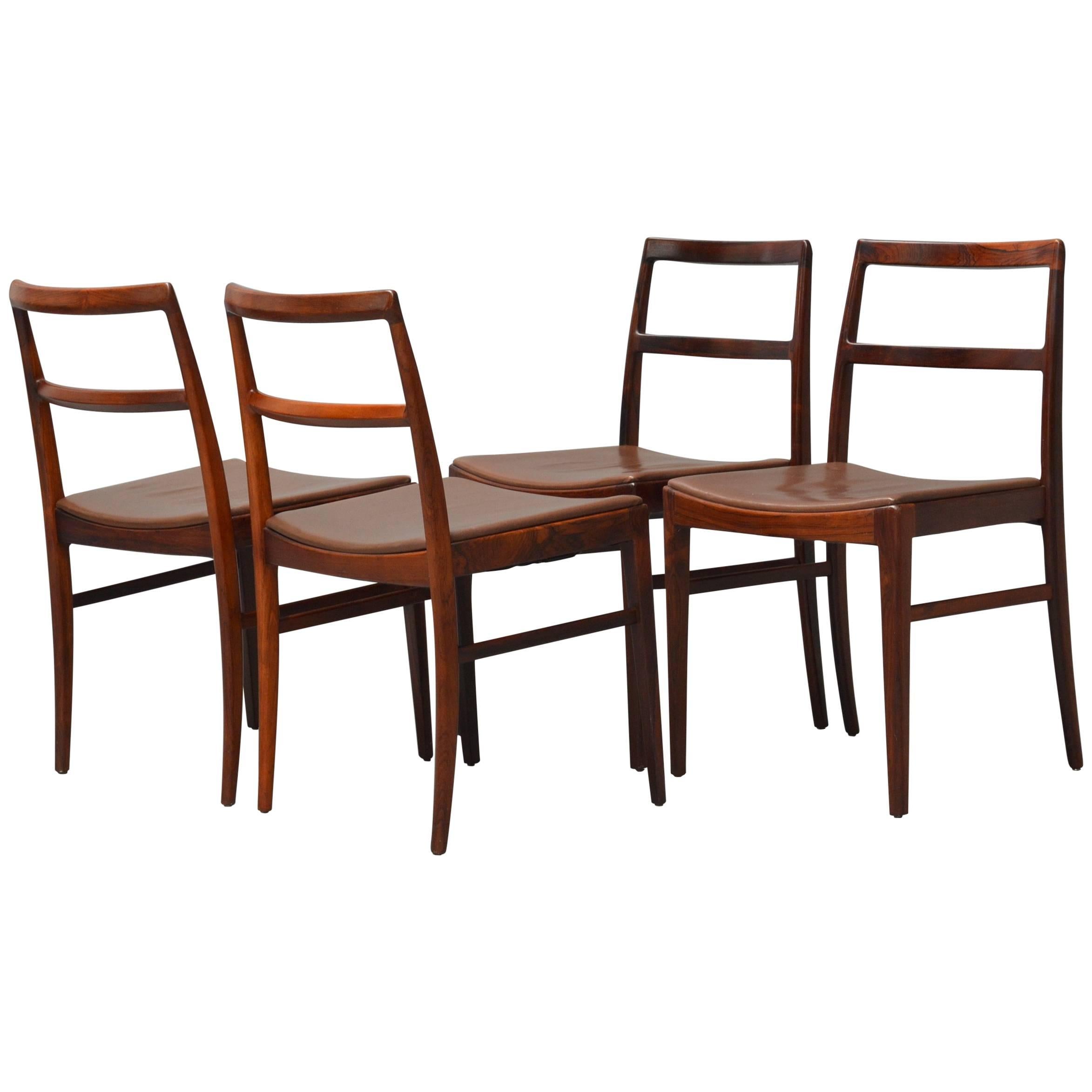 1950s Arne Vodder Set of Four Model 430 Dining Chairs in Rosewood - Sibast