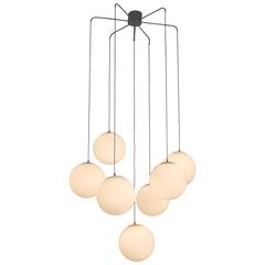 Multicolored Glass Ball Chandelier, 1950s