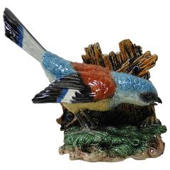 Very Rare 19th Majolica Bird Jardiniere Hugo Lonitz