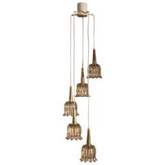 Nice Glass Chandelier in Style of Venini, Italy, 1950s 6