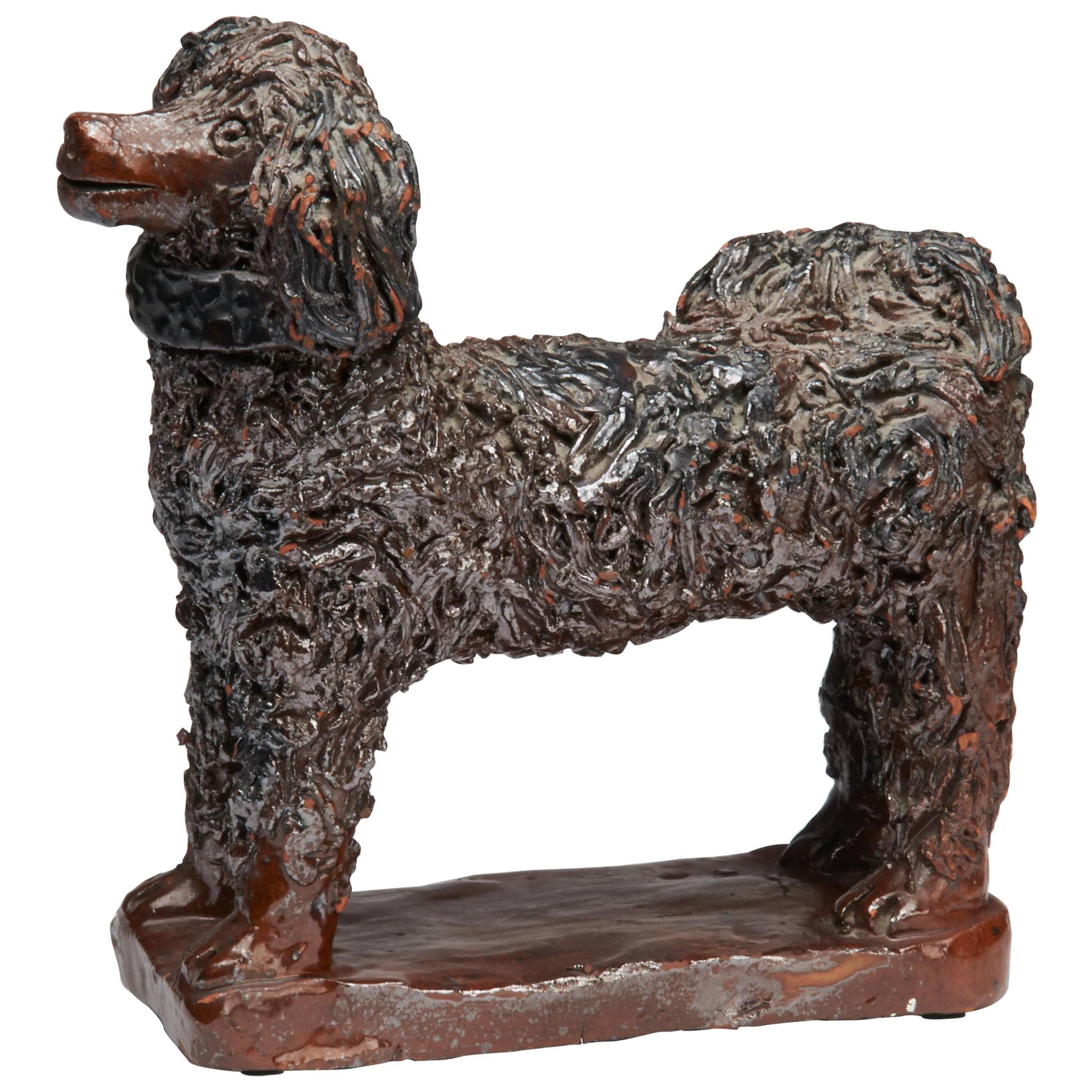 Glazed Redware Standing Dog For Sale