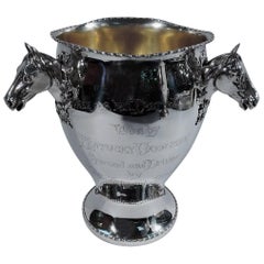 Antique American Sterling Silver Rhode Island Horse Racing Trophy Cup