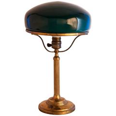 Antique 1925 Swedish Grace Art Nouveau Jugend Brass and Glass Lamp