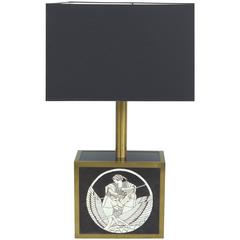 Mid-Century Ceramic and Brass Table Lamp by S.Sinard for Estiluz Lighting, Spain 12