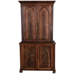 19th Century English Regency Flame Mahogany Buffet a Deux Corps 8