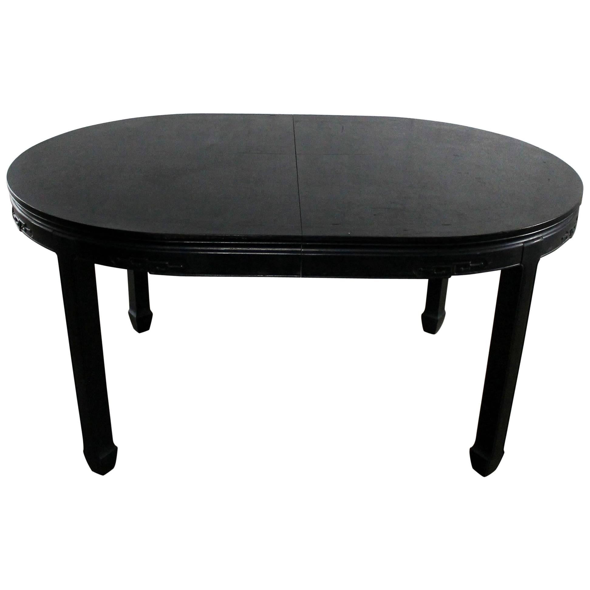 Black Century Furniture Chin Hua Style Dining Table Oval Hollywood Regency