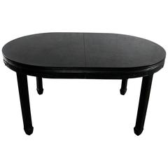 Black Century Furniture Chin Hua Style Dining Table Oval Hollywood Regency
