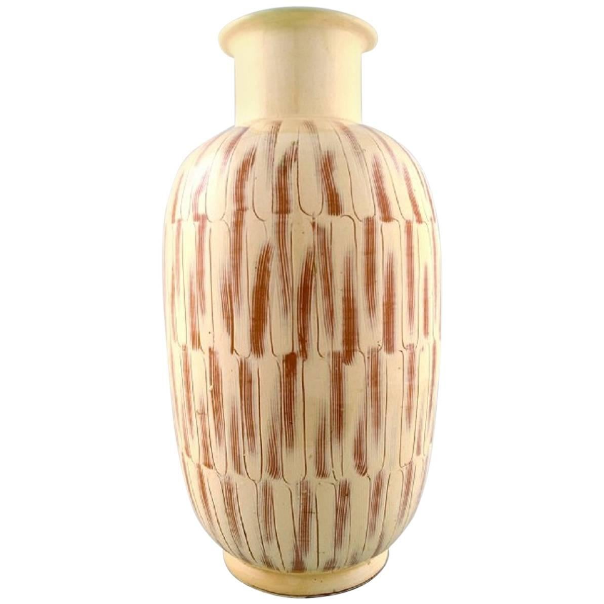 Kähler, Denmark, Large Glazed Stoneware Floor Vase in Modern Design