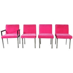 Vintage Hot Pink and Chrome Dining Chairs American of Martinsville, Mid-Century Modern