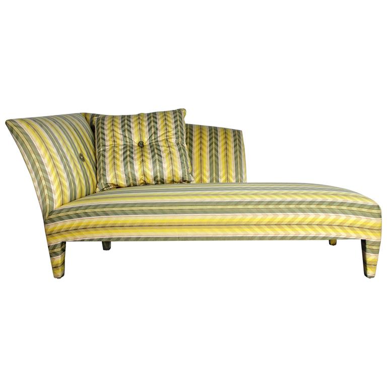 Vintage Donghia Yellow Stripe Spirit Chaise Longue by John Hutton For