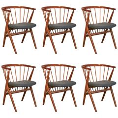 Vintage Danish Model No.8 Teak Dining Chair Set of Six