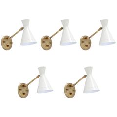 Five Perforated Articulating Sconces 9