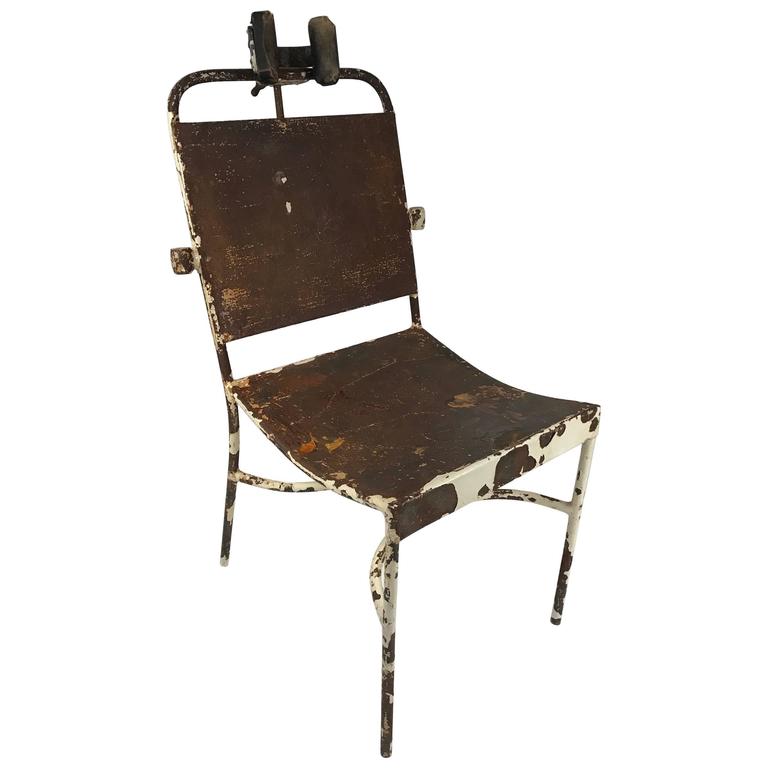 Antique Iron Medical Chair For Sale at 1stdibs