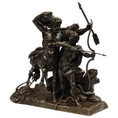 Fine Bronze of the Education of Achilles