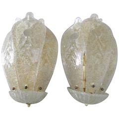 Wall Lamp in Murano Glass in Amber Granite, Made in Italy, 20th Century