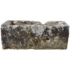 Large Antique Limestone Trough with Good Weathering and Patination