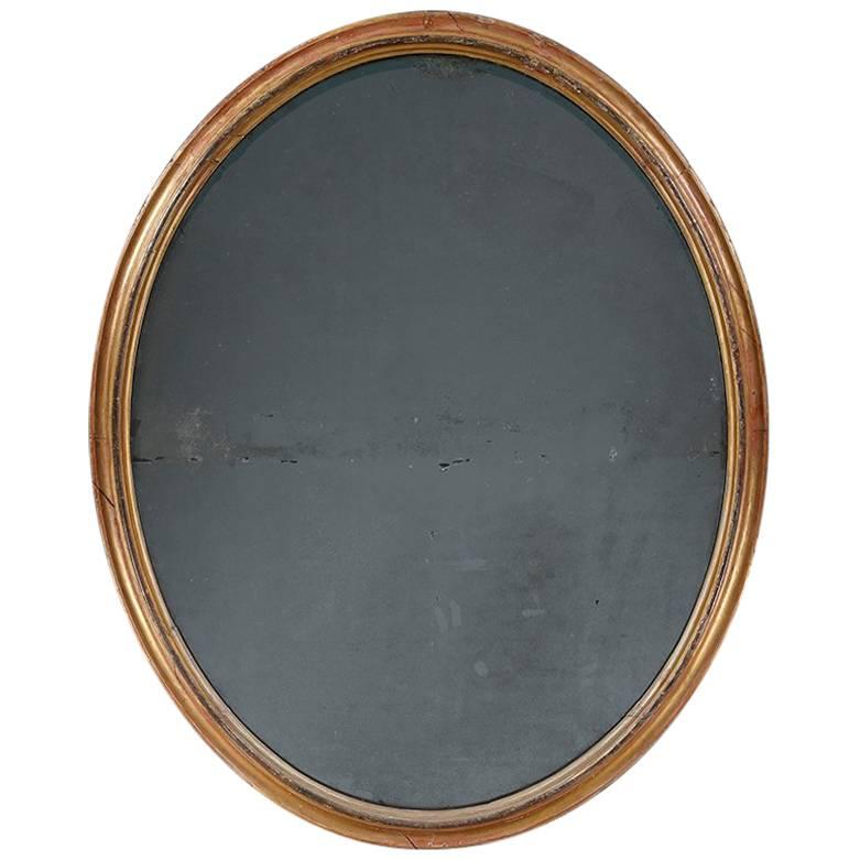 A 19th century oval giltwood mirror
