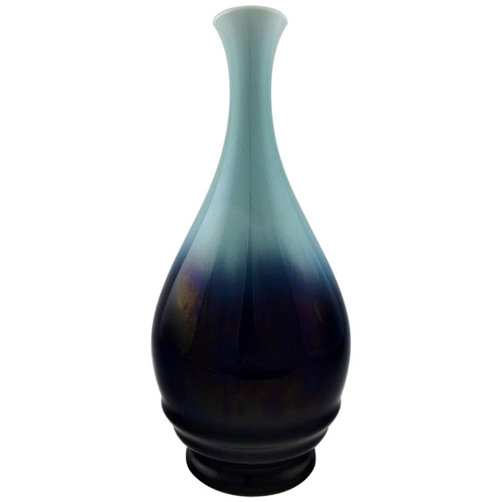 Rörstrand/Rorstrand Floor Vase in Faience, Glaze in Blue Tones