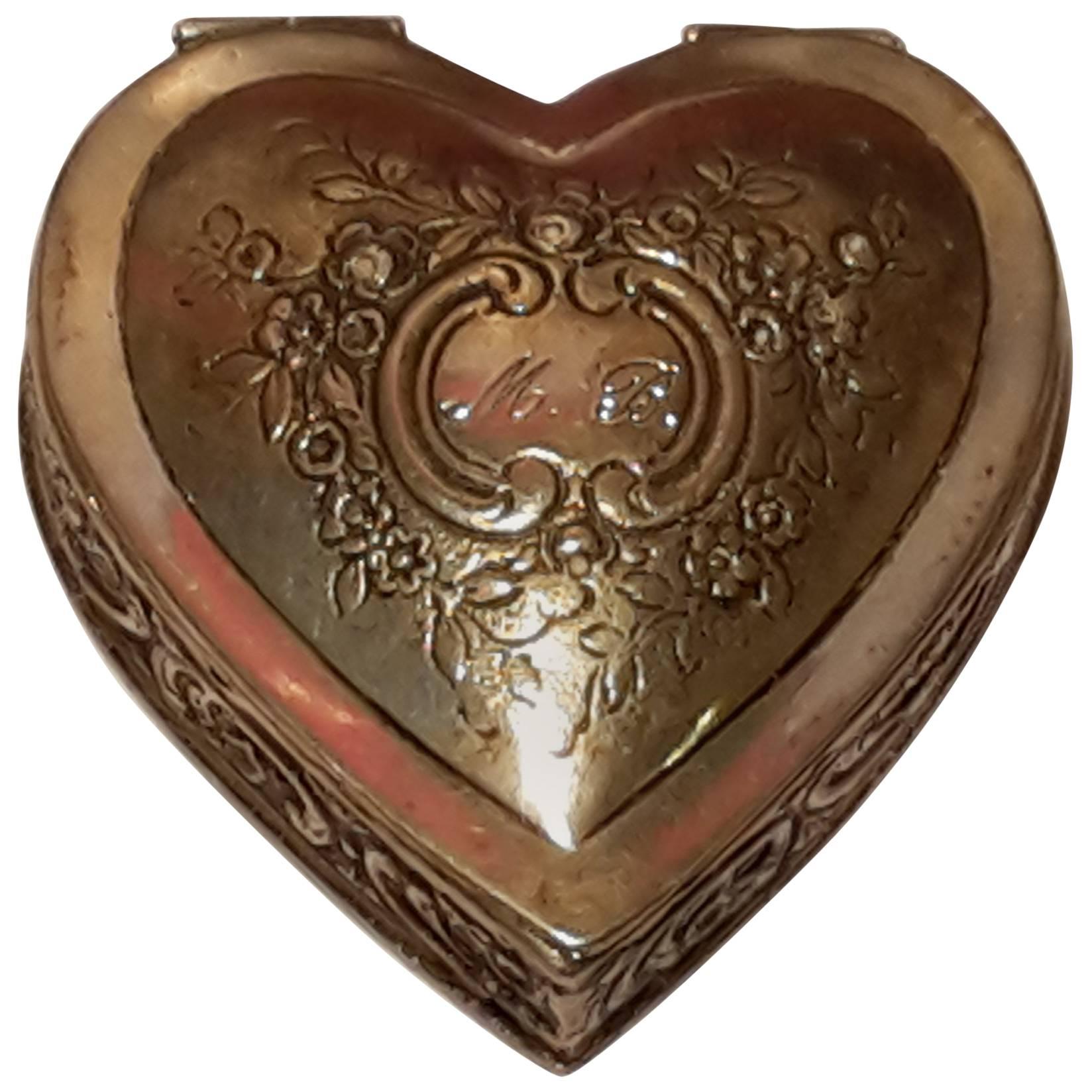 Contemporary Silver "Heart" Box For Sale