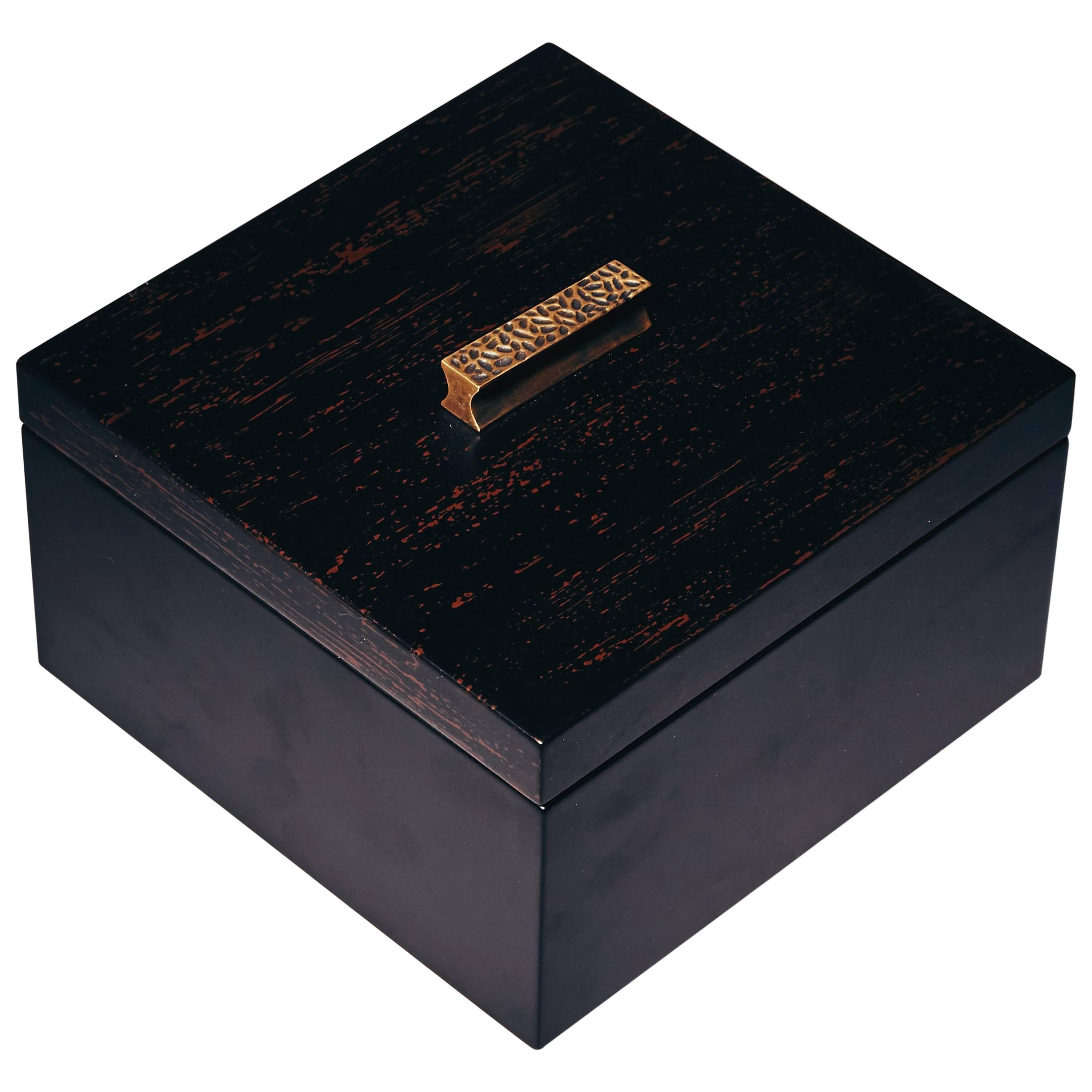 Decorative Boxes, ELLA by Reda Amalou Design, 2016 - Black & Brown Lacquer For Sale