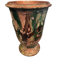 Very Large Glazed Terracotta Anduze Vase, Signed Boisset, Anduze