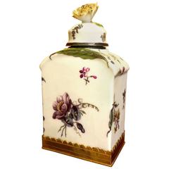 Meissen Porcelain Tea Box, Mounted in Silver and Gilt Bronze, circa 1750