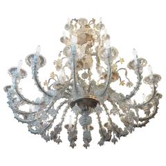 21th Century Murano Bubble Glass Italian Chandelier Art Nouveau Style