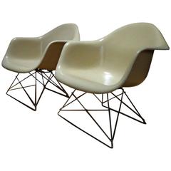1950's Off-White Charles and Ray Eames Armchairs Lar for Herman Miller