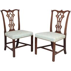 Fine Pair of George III Period Mahogany Side-Chairs in the Chippendale Manner