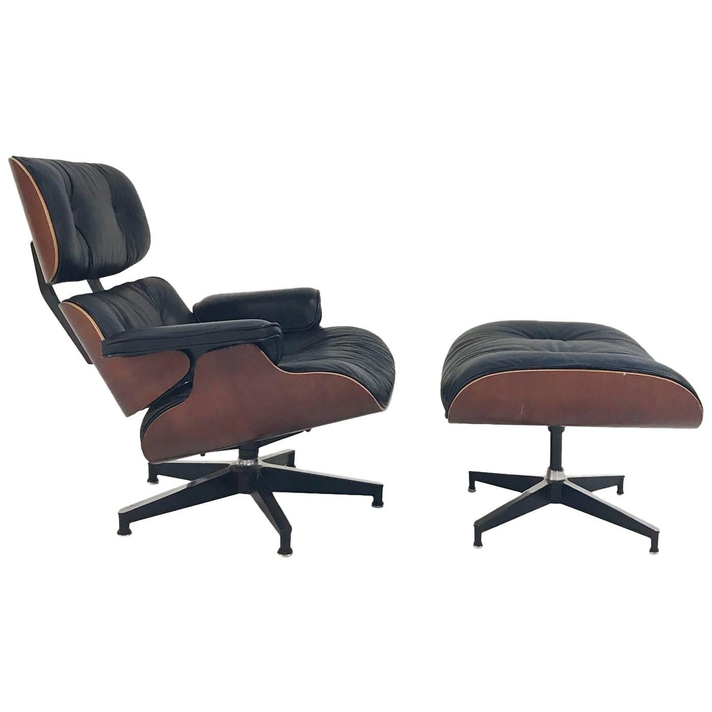 Vintage Charles and Ray Eames for Herman Miller 670 Lounge Chair & 671 Ottoman