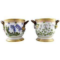 Pair of Antique Royal Copenhagen "Flora Danica" Large Wine Coolers / Flower Pots