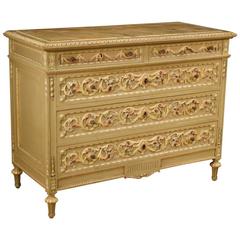 20th Century Italian Lacquered and Painted Dresser in Louis XVI Style