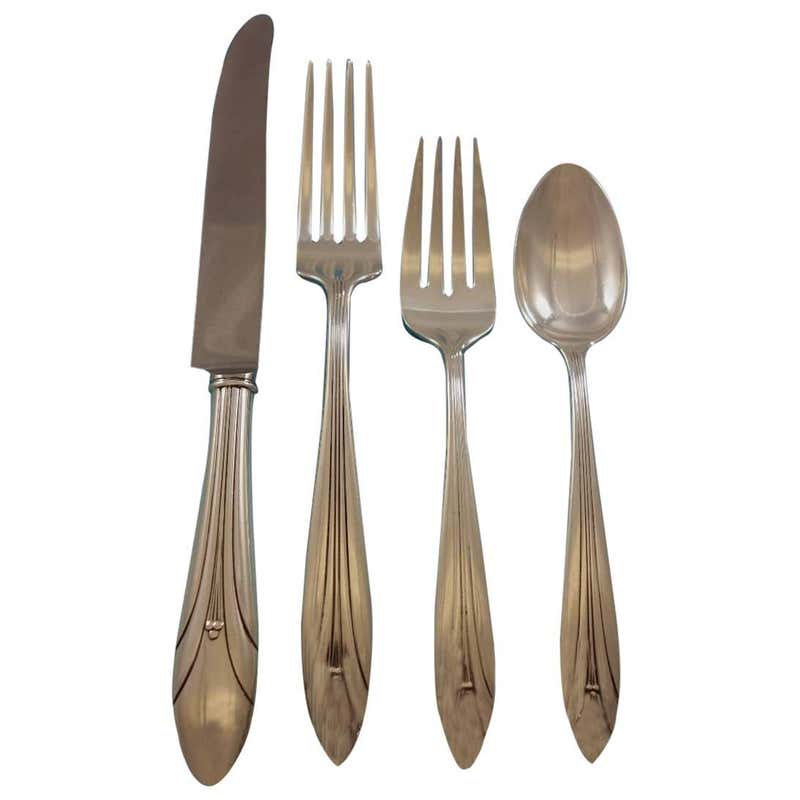 Ribbon by Wendt Sterling Silver Flatware Service for 8 Set 49 Pieces ...