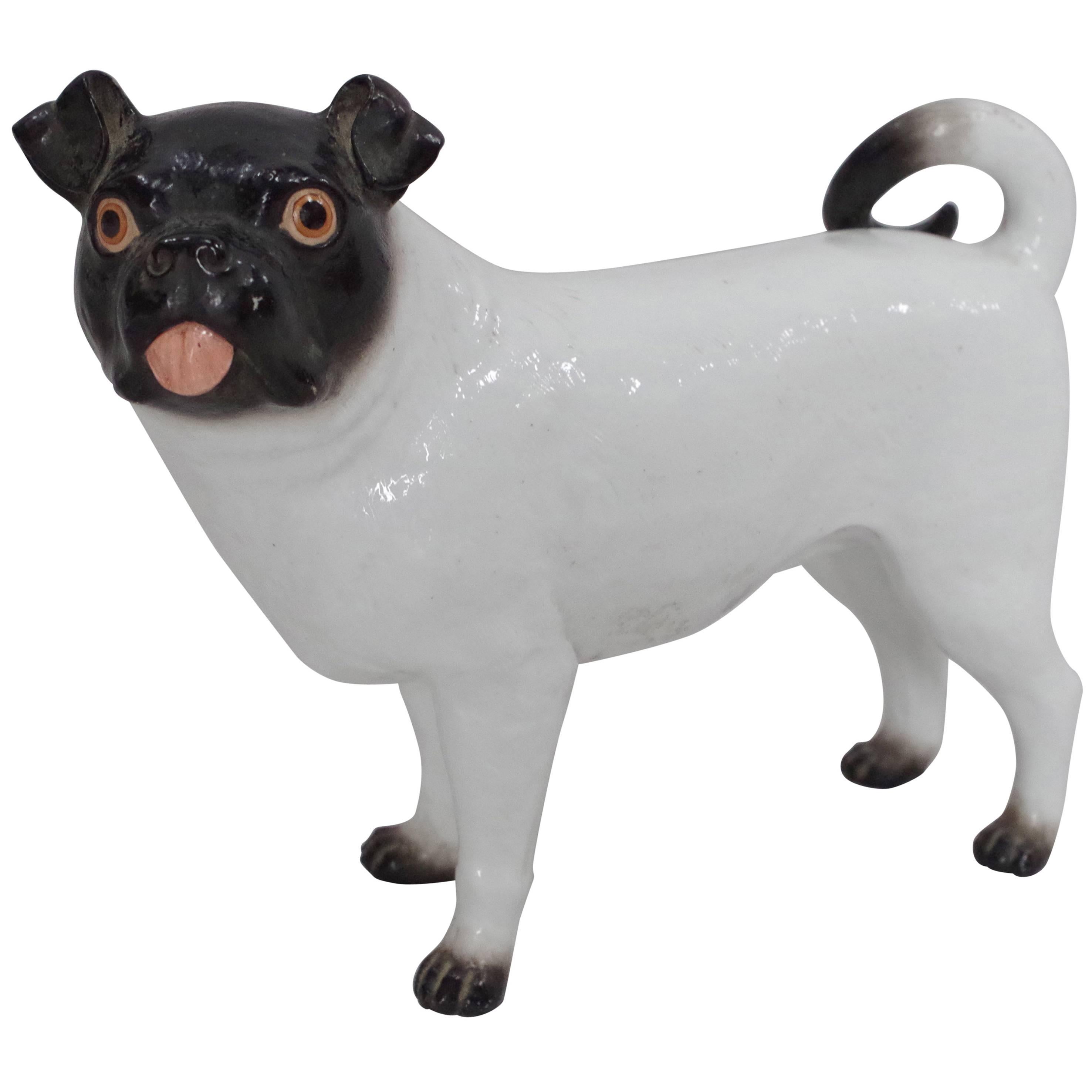 French Bulldog Animal Sculpture, Ceramic, 1950