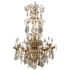 Lovely Late 19th Century Gilt Bronze and Crystal Eight-Light Chandelier