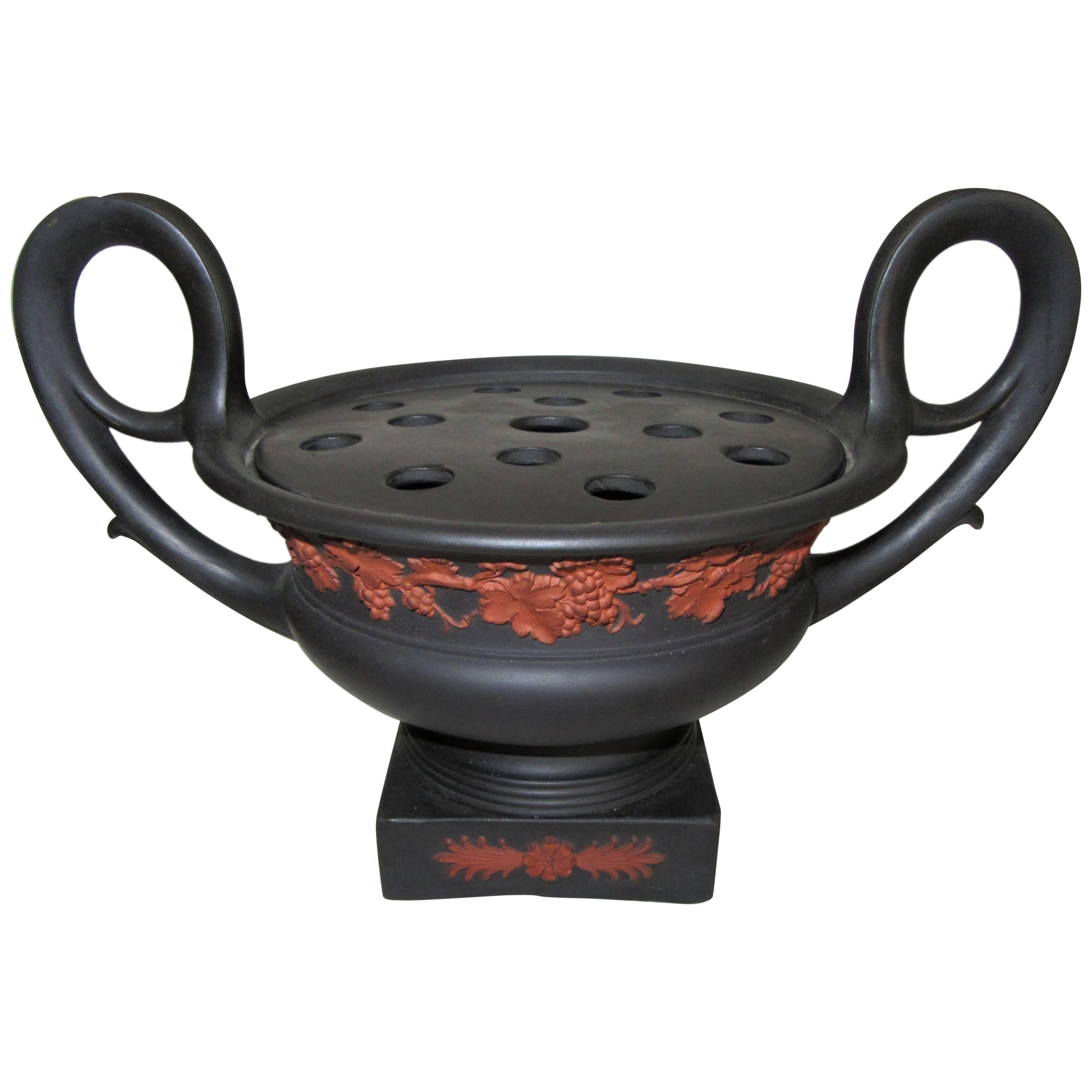 Wedgwood Black Basalt and Rosso Antico Bough Pot