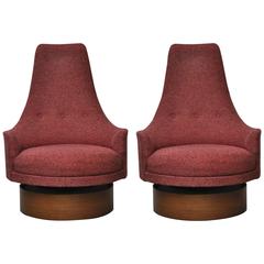High Back Swivel Lounge Chairs by Adrian Pearsall 1