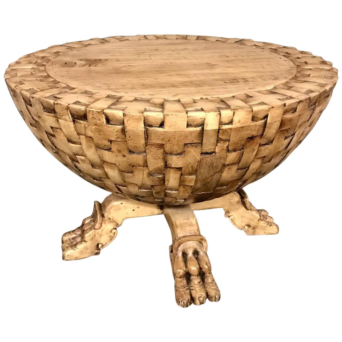 Dos Gallos Custom Basket Weave Coffee or Side Table