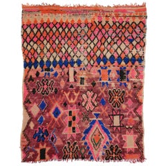 Vintage Moroccan Tribal Rug with Abstract Expressionist and Cubism Style