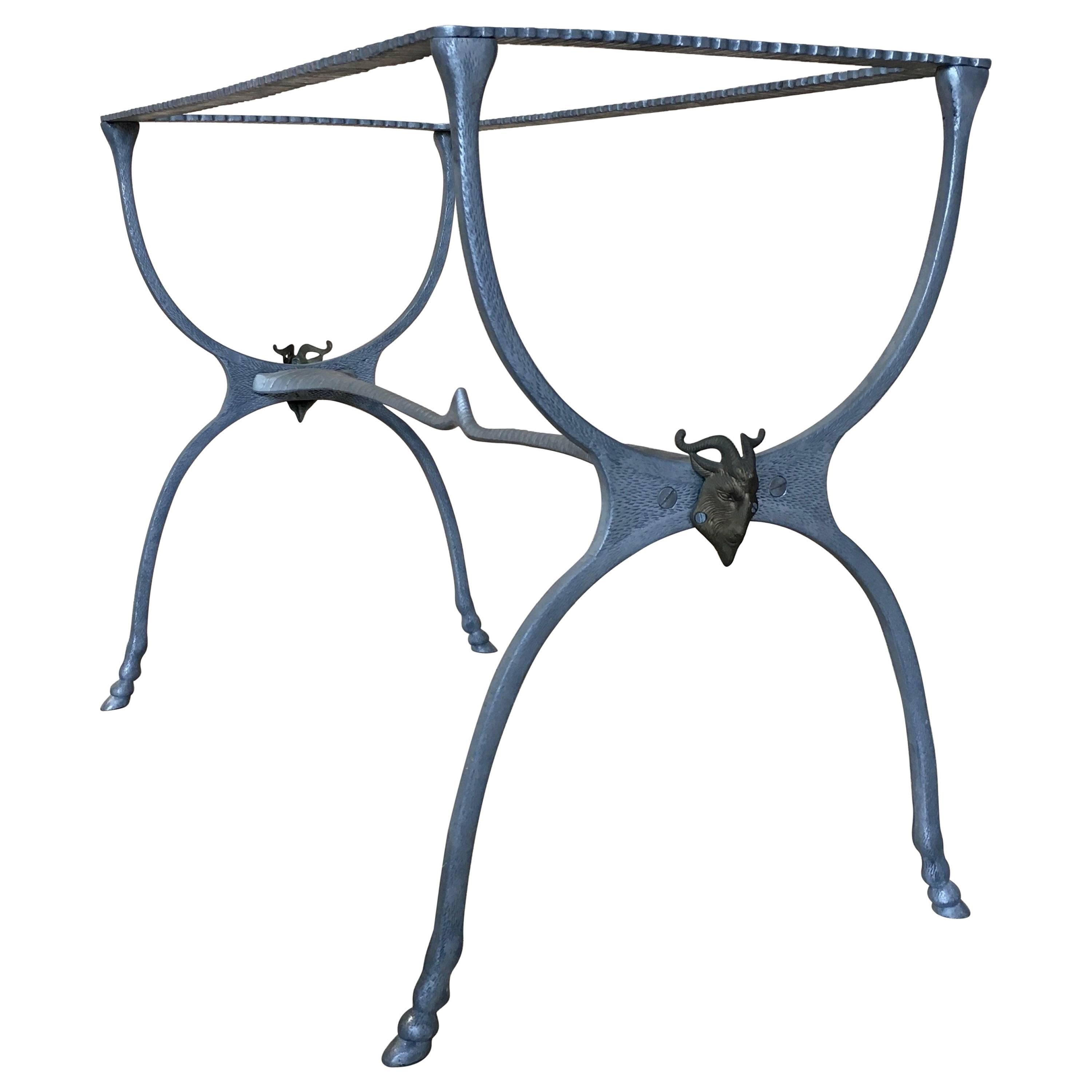 Sculptural Cast Aluminium and Brass Console Table