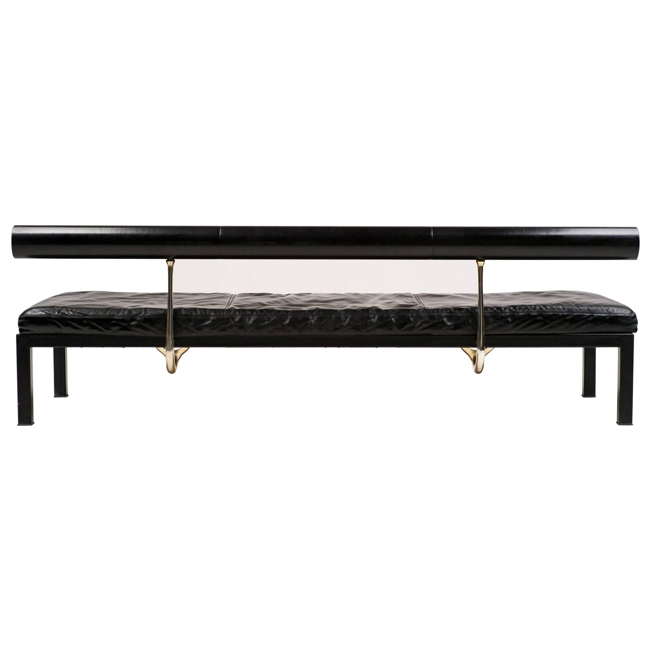 Black Leather Sity Daybed by Antonio Citterio for B&B Italia