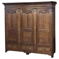 19th Century French Louis XVI Neoclassical Triple Armoire 6