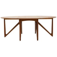 Kurt Ostervig Teak Oval/Elliptical Gateleg/Drop-Leaf Dining Table 1