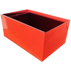 1940s Industrial Storage Bin, Refinished in Orange