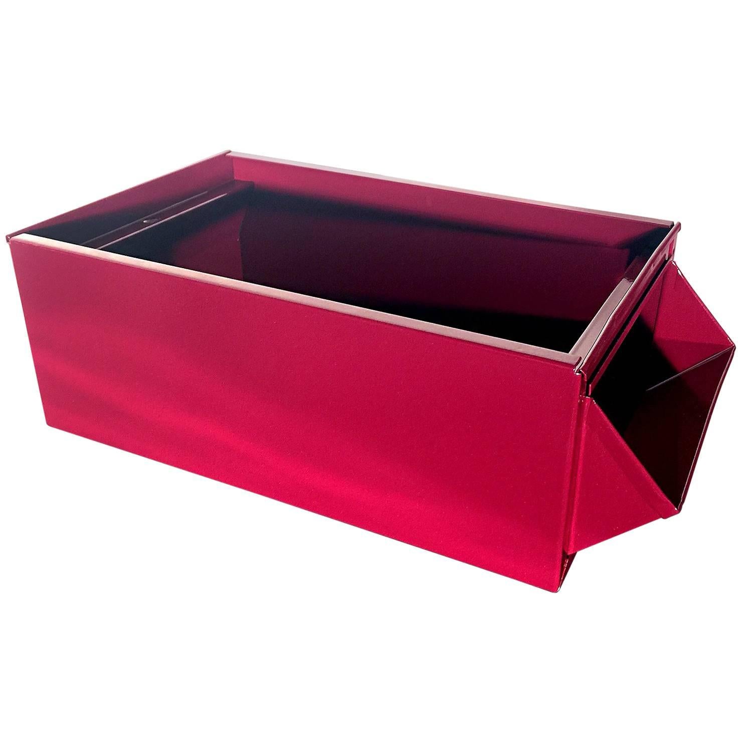 1940s Industrial Storage Bin, Refinished in Red