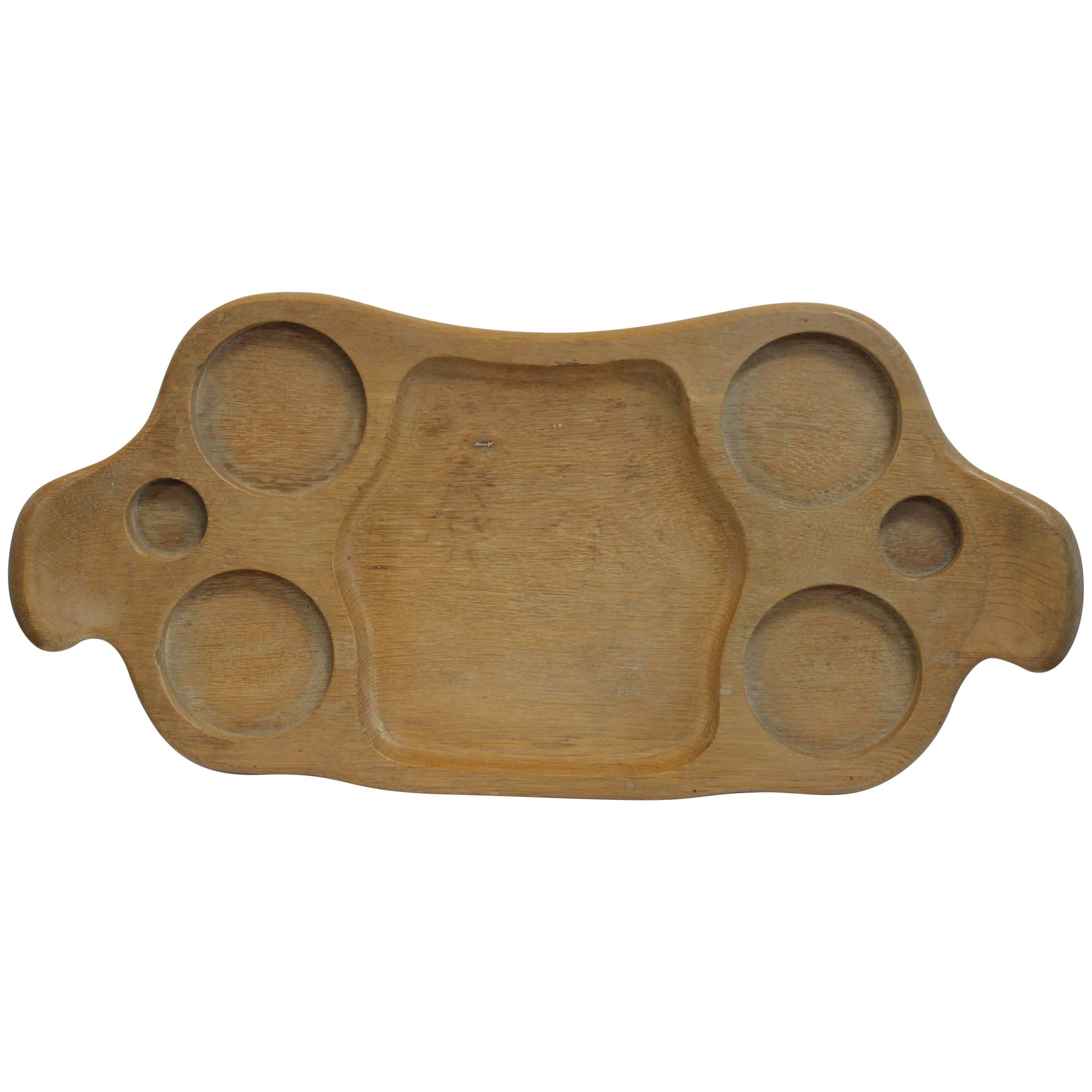 Mary Wright Frosted Oak Serving/Hostess Tray For Sale