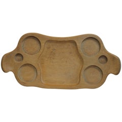 Vintage Mary Wright Frosted Oak Serving/Hostess Tray