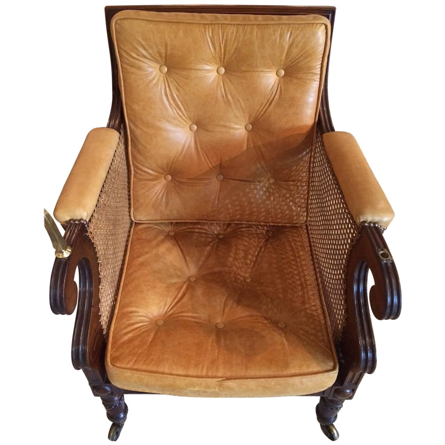 Stunning Regency Period Mahogany Bergere Chair For Sale