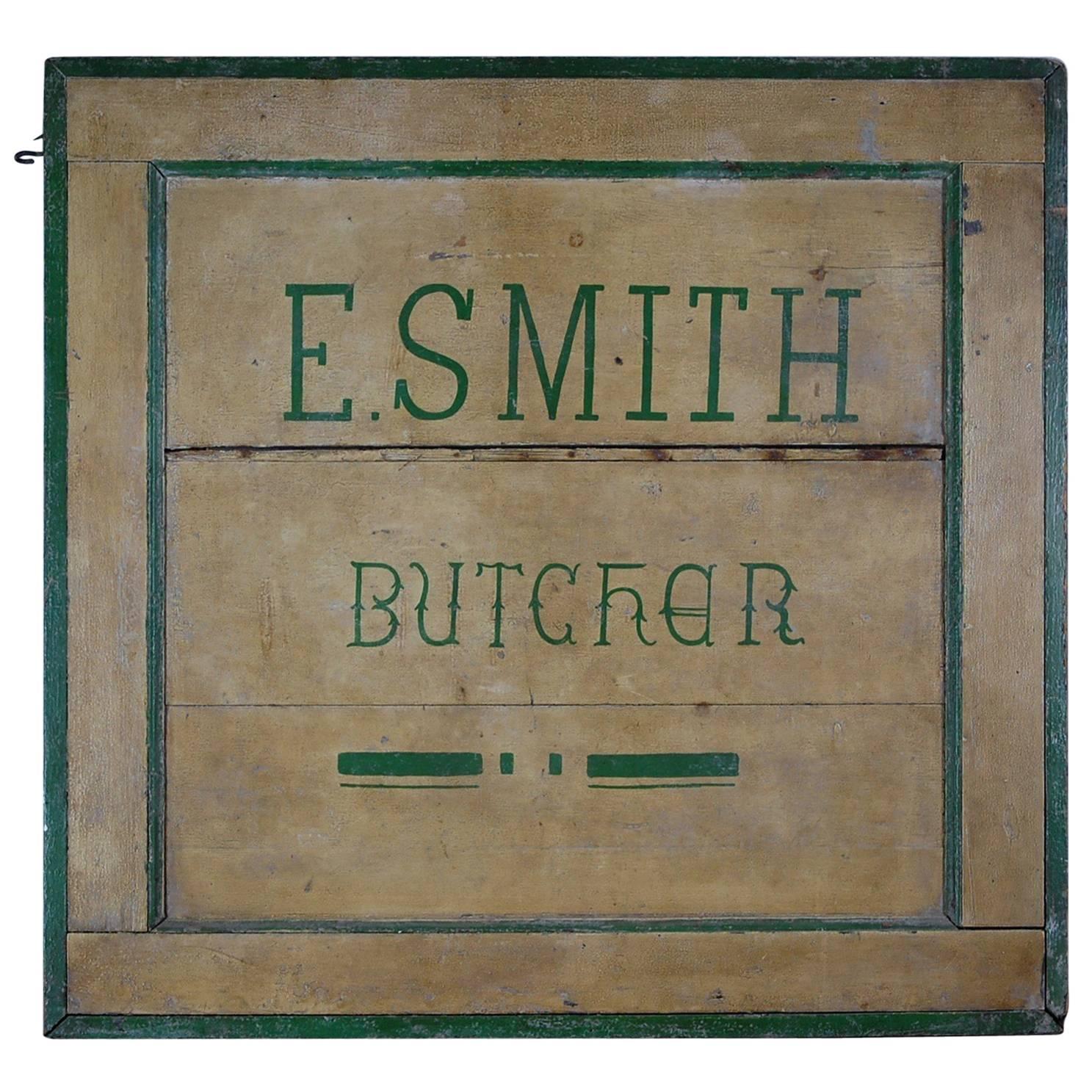 Early 20th Century Naive Butchers Trade Sign