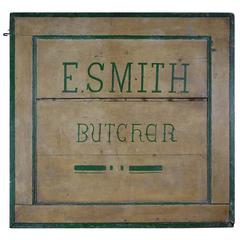 Antique Early 20th Century Naive Butchers Trade Sign